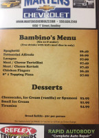 The Fratello's Bistro menu