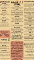 Bonfire Craft Kitchen Tap House menu