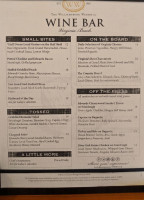 The Williamsburg Winery Wine menu