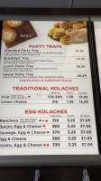 Kolache Factory menu