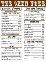 Oxen Yoke Inn menu