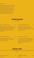 Tavern Pizzeria menu