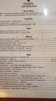 Dab's Bistro menu