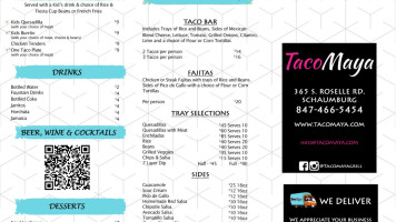 Taco Maya menu