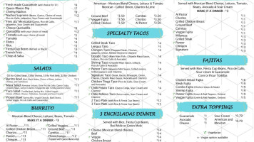 Taco Maya menu