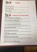 The Pig Bbq menu