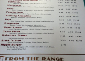 Sylvester's Burgers menu