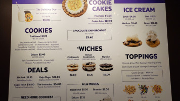 Insomnia Cookies menu