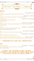 Barton Baking Company menu