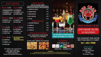 Red Crab Juicy Seafood menu