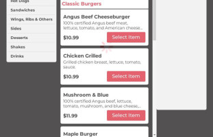 Pop’s Burger Wings Ribs menu