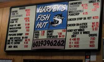 Harveys Fish Hut menu