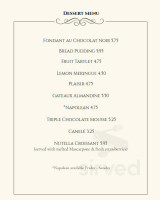 Leisure Cafe menu