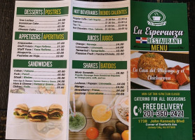 Las Esperanzas menu