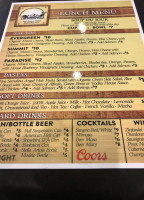 The Moose Cafe menu