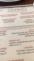 Chapman's Food And Spirits menu