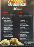 Rick's Barbecue. menu