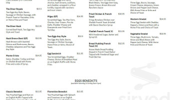 The Diner menu