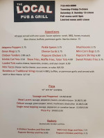 The Local Pub Grill menu