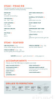 The Keg Steakhouse menu