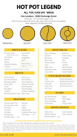Hot Pot Legend menu