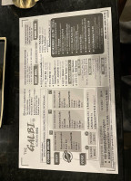 The Galbi Korean Bbq menu