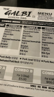 The Galbi Korean Bbq menu