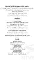 Biggerstaff's Catering menu