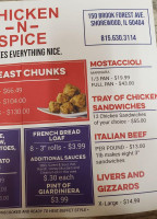 Chicken-n-spice Shorewood menu