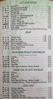 Pane E Vino menu