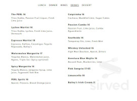 The Oxford Saloon menu