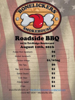 Bonelickers Smokehouse menu