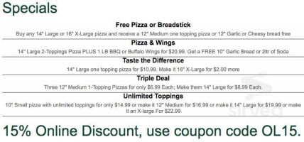Sarpino's Pizzeria menu
