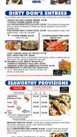 Dirty Don's Oyster Grill menu