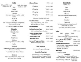 Smith's Country Store menu