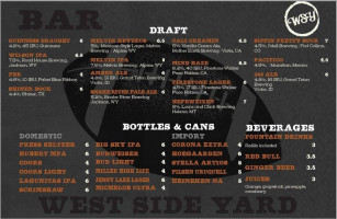 West Side Yard menu