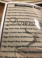 Downtown Cafe menu