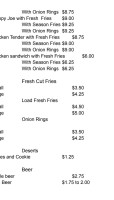 Big Dogs menu