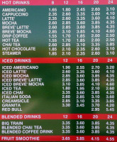 Java Java Coffee Co. menu