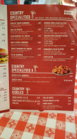 Country Burger House menu