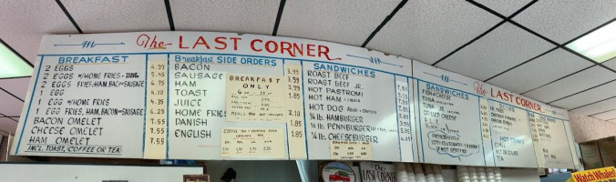 The Last Corner menu