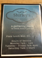 Shirley's menu