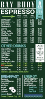 Bay Buoy Beachside Espresso menu