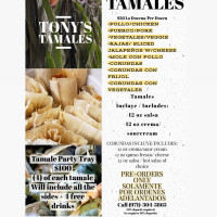 Tony's Fresh Fruit And Mexican Food menu