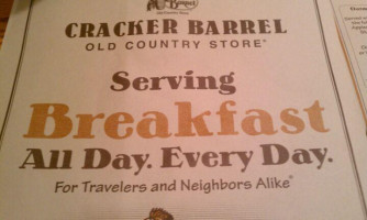 Cracker Barrel Old Country Store menu