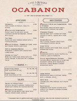 O Cabanon menu