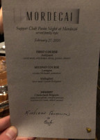 Mordecai menu