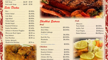 Panera Bread menu