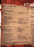 James Angelo's Underground Pizza menu