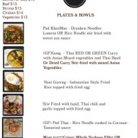 Grub Asian Fusion Cuisine menu